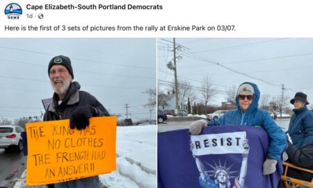 “The French Had An Answer!” – Cape Elizabeth-South Portland Democrats Share Protestor’s Call For Guillotine Justice Against Current President