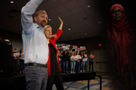 Warren Talks Tough on Corruption, But Deqa Dhalac in Platner’s VIP Section Told a Different Story