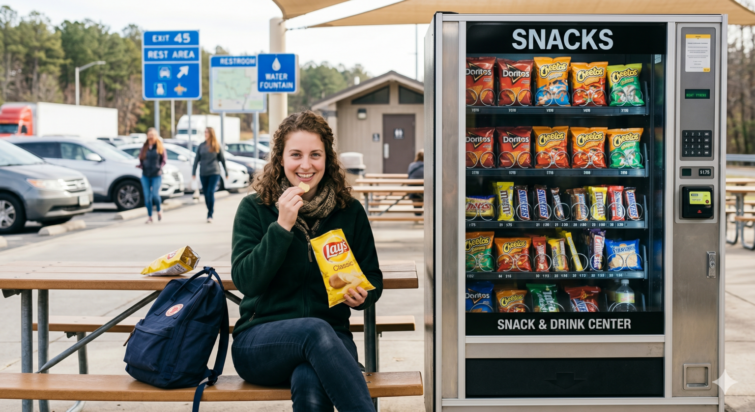 Maine Comedian Pranks DOT Rest Stop “Snack Wisely” Signs – Placed Near Candy Vending Machine