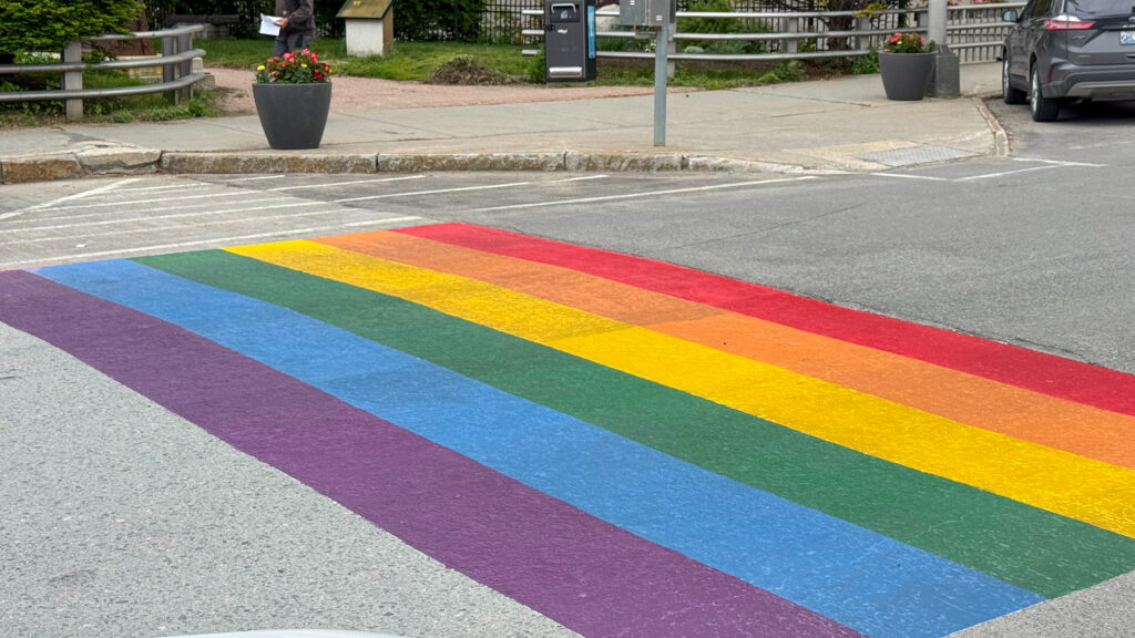 Bangor Public Works Paints Pride Crosswalk Using City Resources