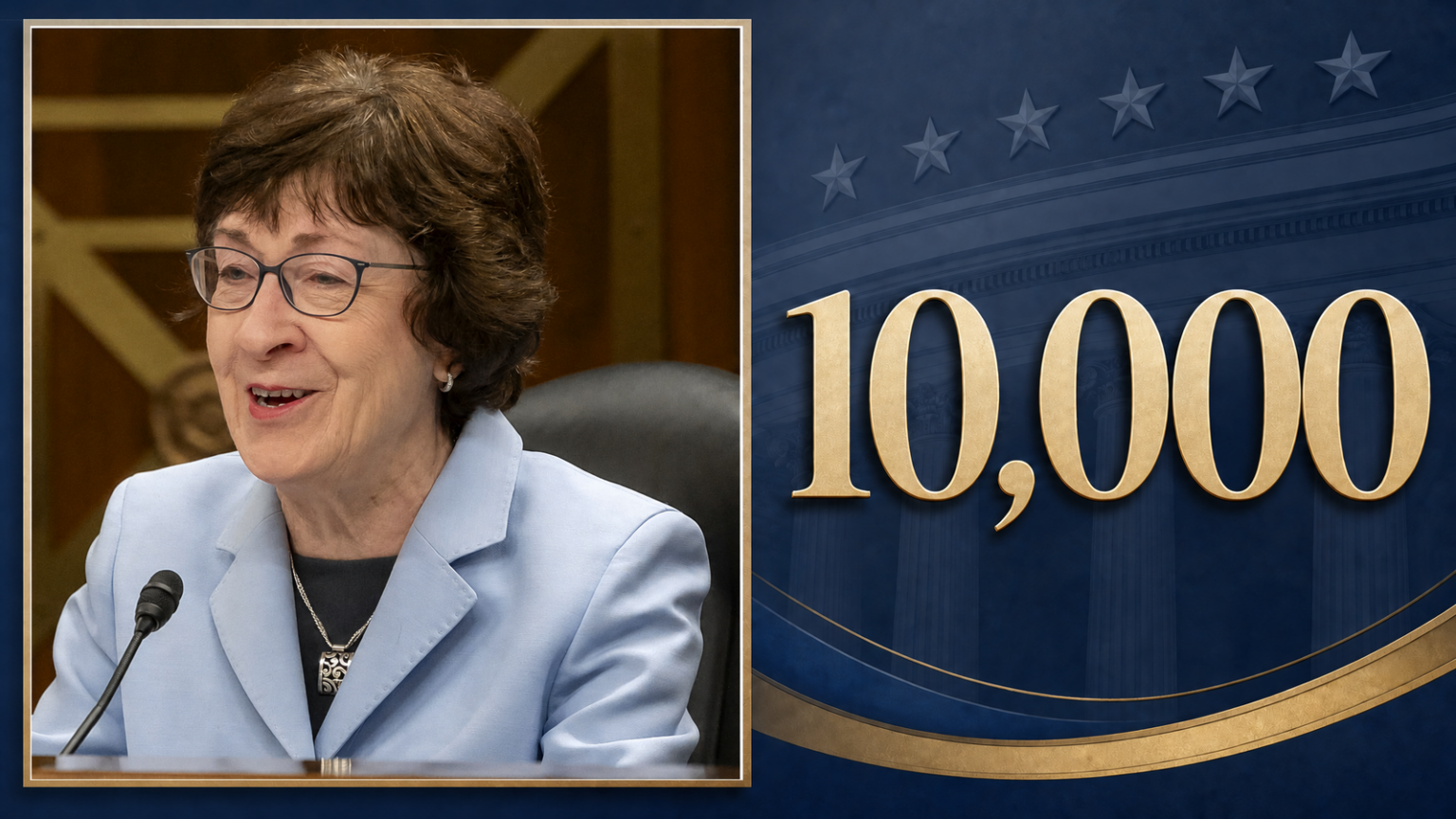 Maine’s Sen. Susan Collins Casts 10,000th Consecutive Roll Call Vote in Washington