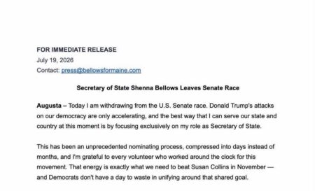 Secretary of State Shenna Bellows Ends U.S. Senate Campaign, Narrowing Democratic Field