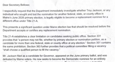 Republican Lawmaker Asks Secretary of State to Investigate Whether Troy Jackson Is Eligible for Democratic U.S. Senate Nomination